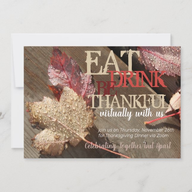 Carte Thanksgiving Eat Drink Be Thanksgiving Flat Card (Devant)