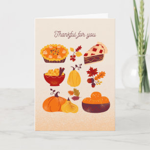 Carte Thanksgiving Greeting Design : Merci pour vous