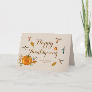 Carte Thanksgiving Humminbirds personnalisée