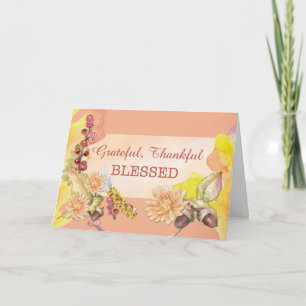 Carte Thanksgiving Religieux Grateful Thankful Blessé