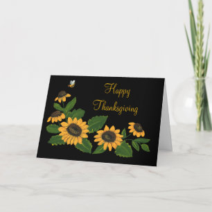 Carte Thanksgiving Sunflowers