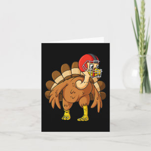 Carte Thanksgiving Turkey Defensive End Football Boys Ki
