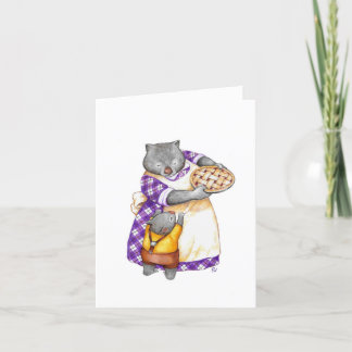 Carte Thanksgiving Wombat grand-mère et grand-fils