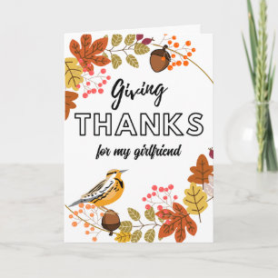 Carte Thanksgiving Wreath and Bird pour Girfriend
