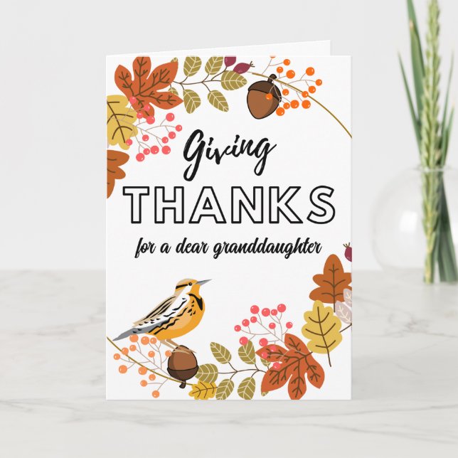 Carte Thanksgiving Wreath for Grandgirl Custom Front (Devant)