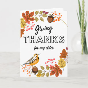 Carte Thanksgiving Wreath for Sister Custom Front Text