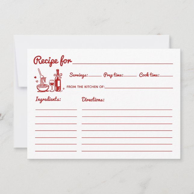 Carte Thats Amore Bridal Shower Recipe Card  (Devant)