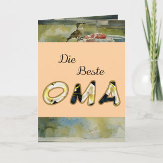 Carte The Best Oma In German Folded Greeting Card