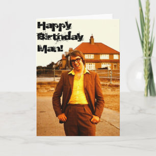 Carte The Geek - Retro 1970's English Man Birthday Card