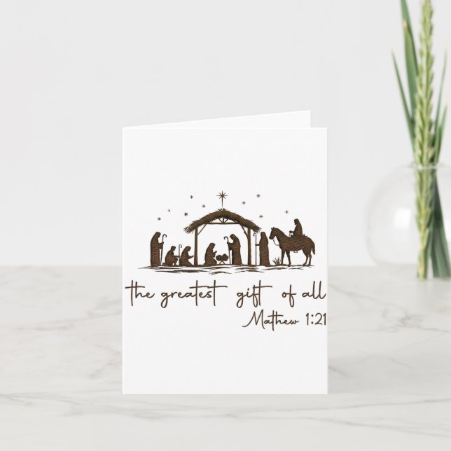 Carte The Greatest Gift For All Christmas Nativity Jesus (Devant)
