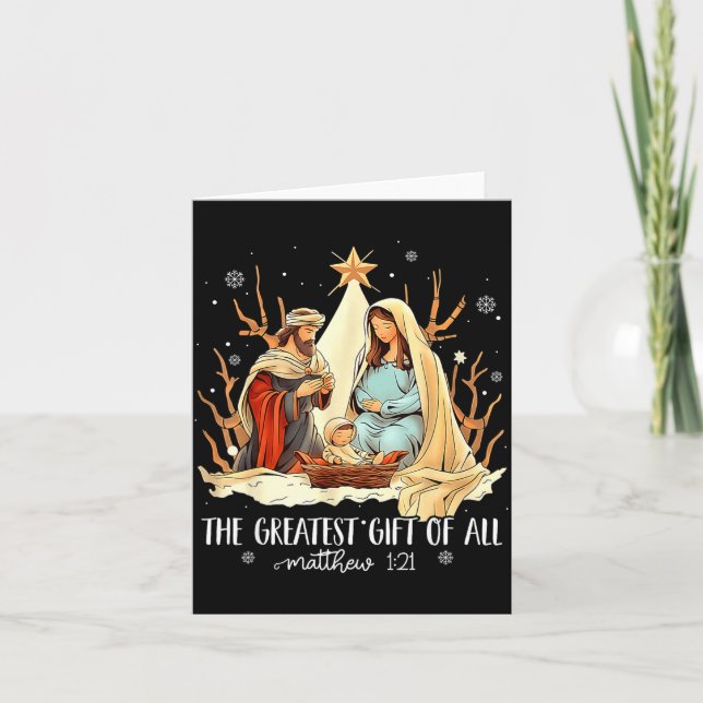 Carte The Greatest Gift For All Christmas Nativity Jesus (Devant)