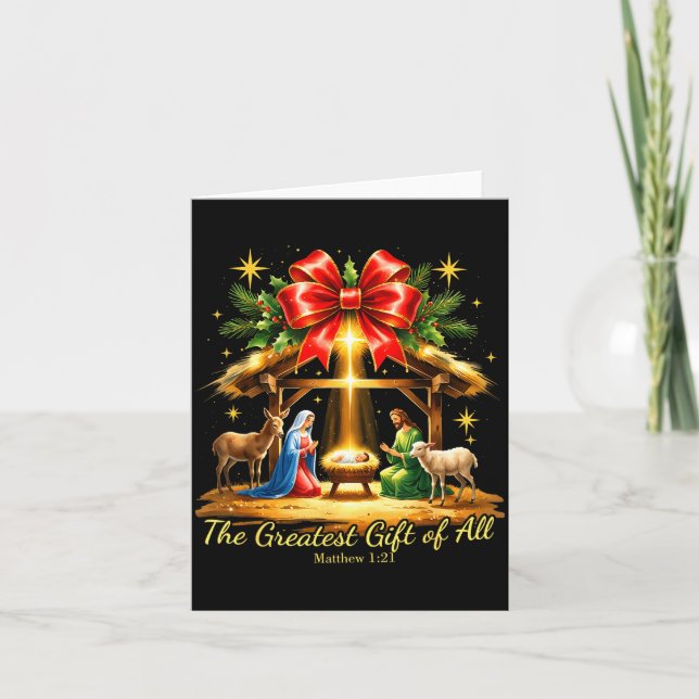 Carte The Greatest Gift Of All Nativity Christian Christ (Devant)