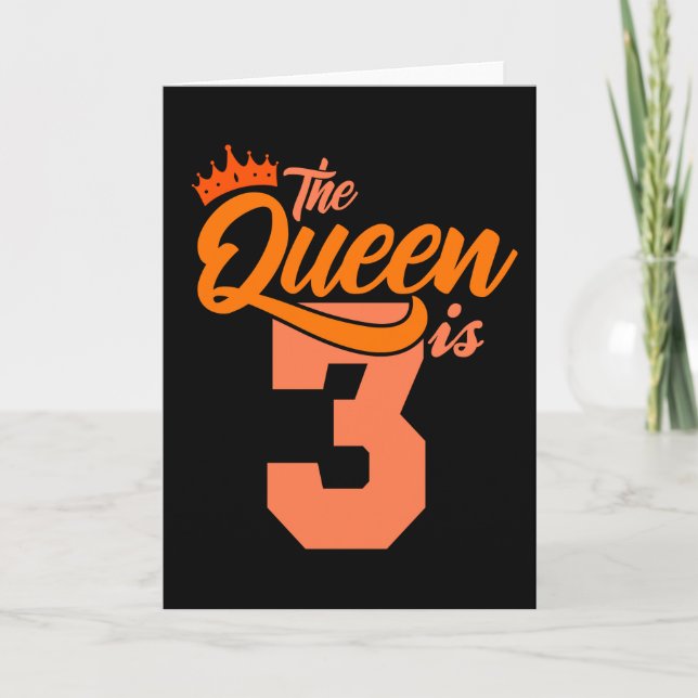 Carte THE QUEEN IS 3 Year Old 3rd Birthday Daughter Girl (Devant)