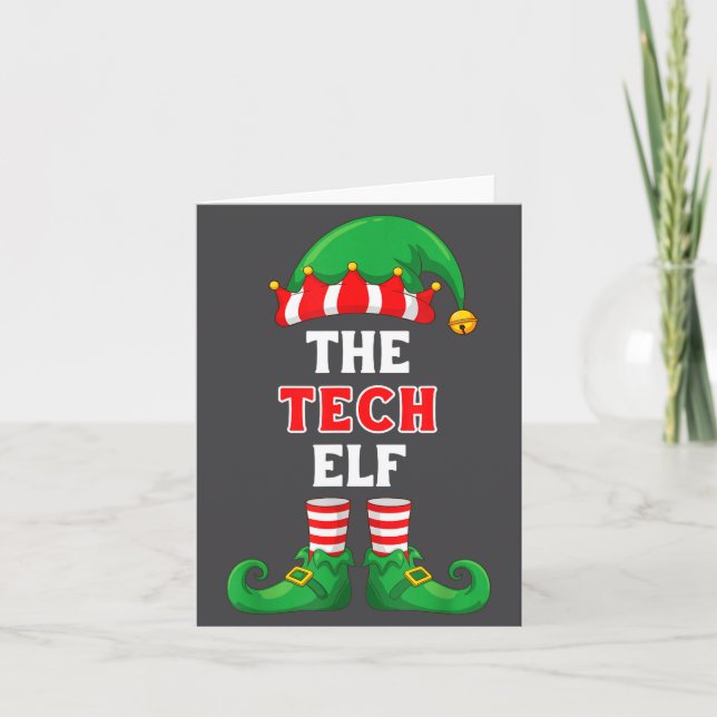 Carte The Tech Elf Shirt Christmas For It Guy Tech Suprt (Devant)