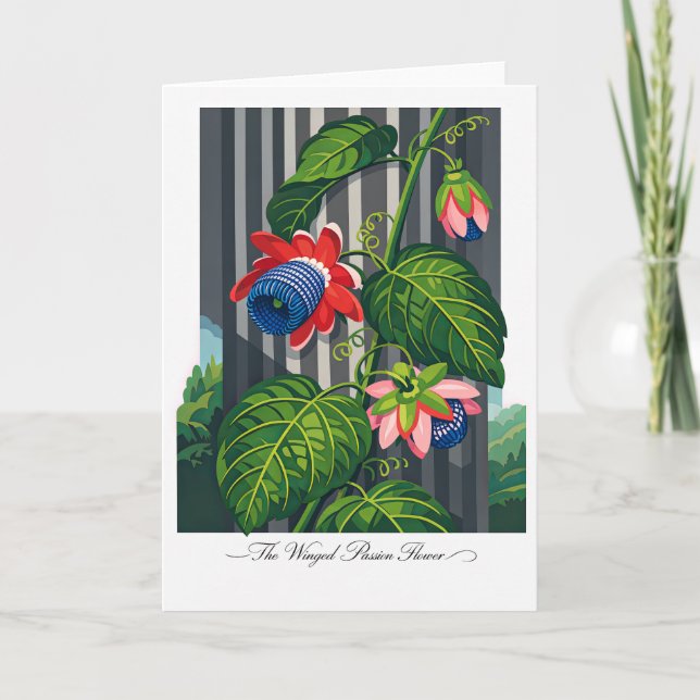 Carte The Winged Passion Flower — Modern Botanical Reint (Devant)
