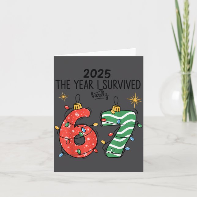 Carte The Year I Barely Survived Christmas 2025 Six Seve (Devant)