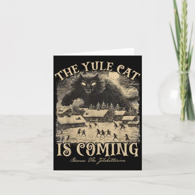 Carte The Yule Cat Is Coming Icelandic Christmas Cat Mom (Devant)