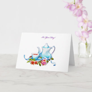 Carte Théière avec thé pour la fête des mères