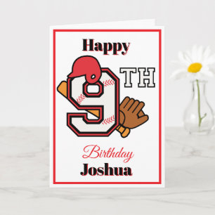 Carte Thème Baseball Happy 9th Sport Anniversaire Saluta
