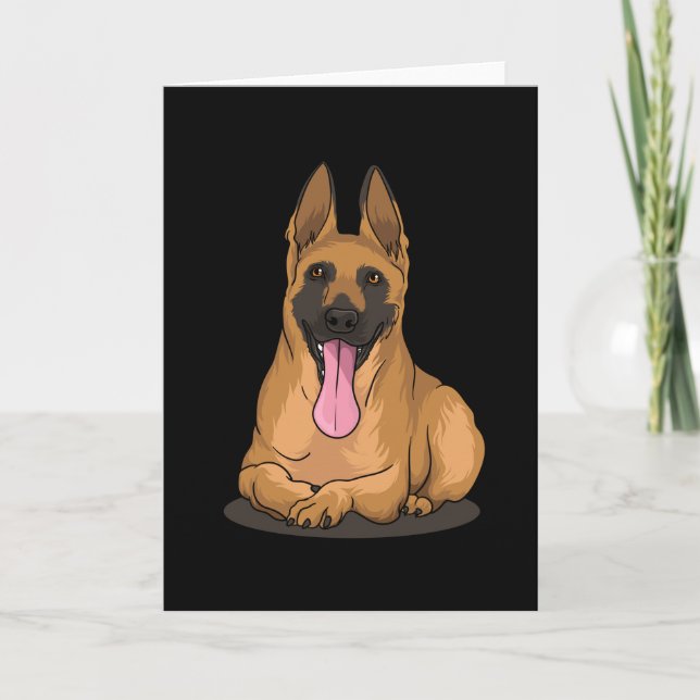 Carte Thème cadeau de chien de berger des Malinois (Devant)