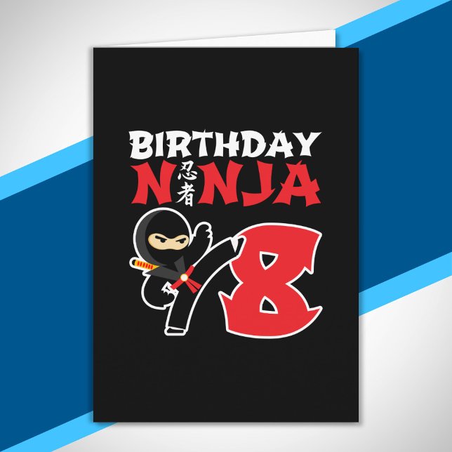 Carte Thème de fête d'anniversaire Ninja pour enfants de (Créateur téléchargé)