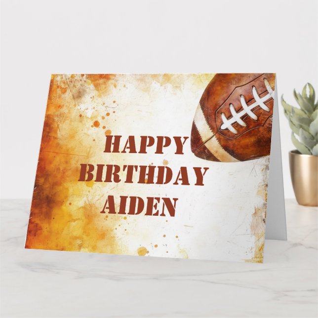 Carte Thème de football personnalisé fête d'anniversaire (Petite plante)