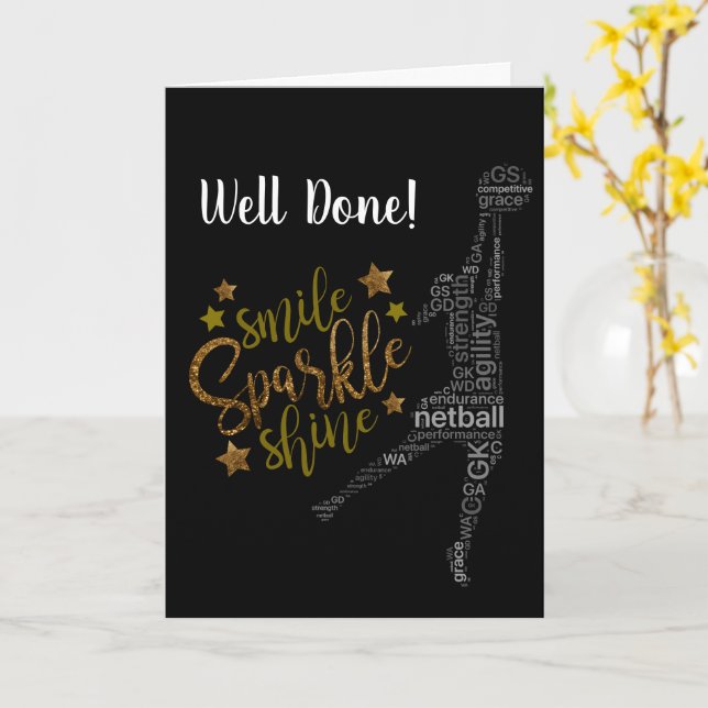 Carte Thème de joueur personnalisé Netball Bien Fait (Fleur jaune)