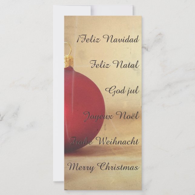 Carte Thème de Noël avec balle de Noël (Devant)