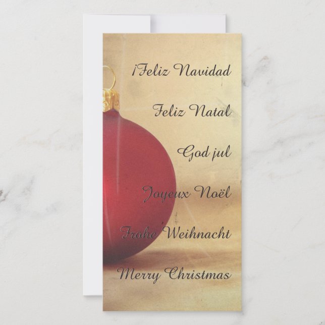 Carte Thème de Noël avec balle de Noël (Devant)