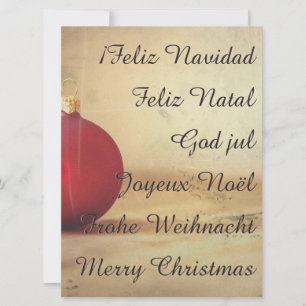 Carte thème de Noël avec boule de Noël
