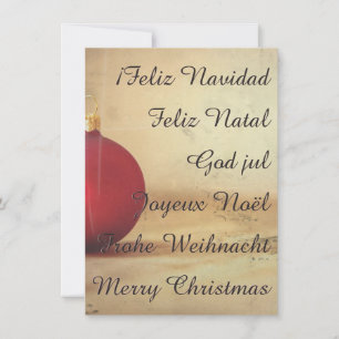 Carte thème de Noël avec boule de Noël
