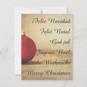 Carte thème de Noël avec boule de Noël
