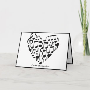 Carte Thème musical Notes de musique Cœur Personnalisé