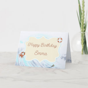Carte Thème Océan Joyeux Anniversaire Personnalisé avec