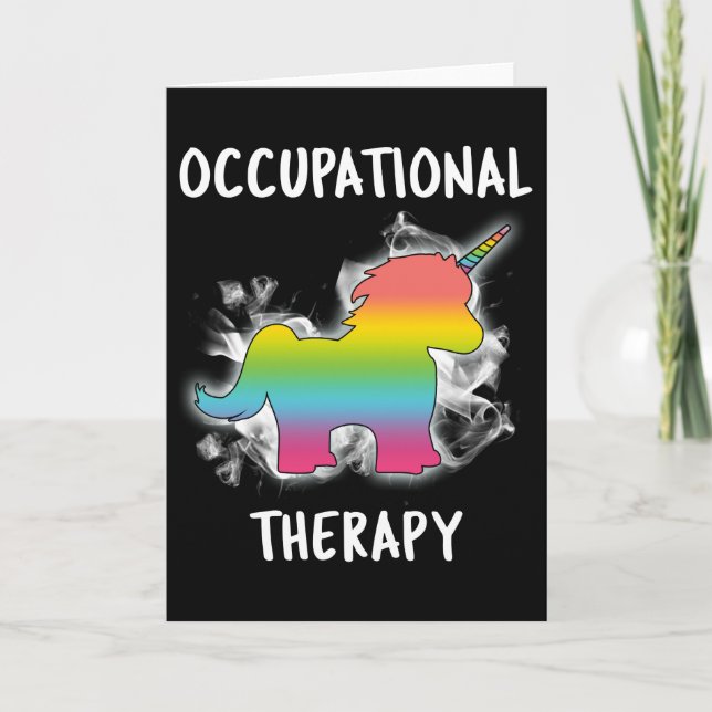 Carte Thérapeute de la licorne OT d'ergothérapie (Devant)