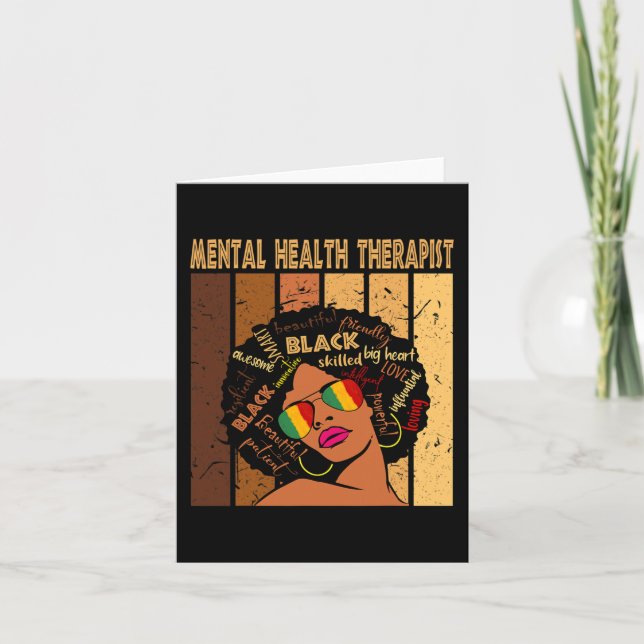 Carte Thérapeute en santé mentale Afro Femmes Noir Histo (Devant)