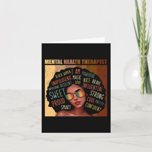Carte Thérapeute en santé mentale Afro Femmes Noir Histo (Devant)