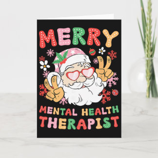 Carte Thérapeute en santé mentale Joyeux Noël Xmas Party