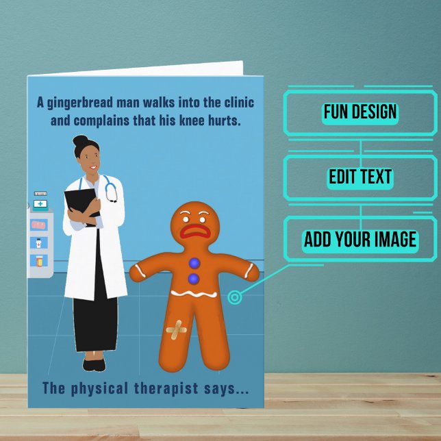 Carte Thérapeute physique féminine Amusante conception d (Looking for the perfect card for that talented physical therapist friend of yours?)