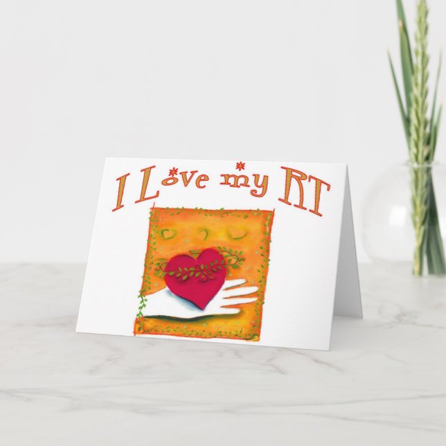 Carte Thérapeute respiratoire "J'AIME MA RT" Cadeaux (Devant)