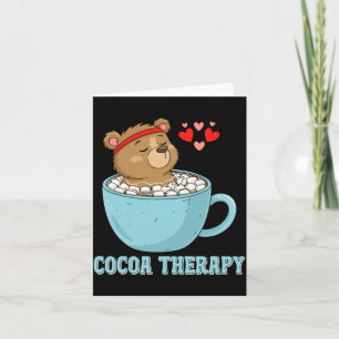 Carte Thérapie Ourson Chocolat Chaud Marshmallow Mignon