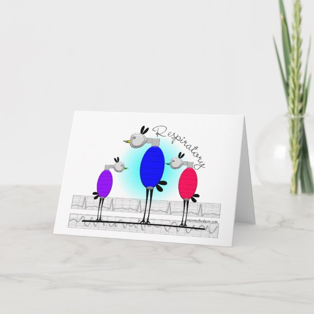 Carte Thérapie respiratoire Cadeaux "Ambu Birds" (Devant)