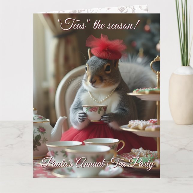 Carte "Thés" d'invitation de saison (Devant)