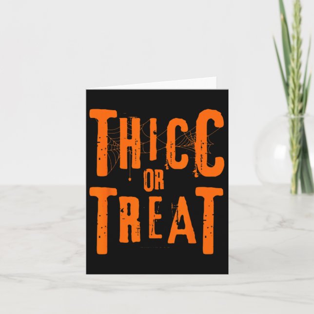 Carte Thicc Ou Traiter Drôle Halloween Entraînement Fitn (Devant)
