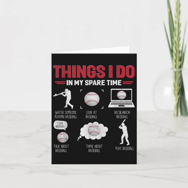 Carte Things I Do In My Spare Time Shirt Funny Baseball  (Devant)