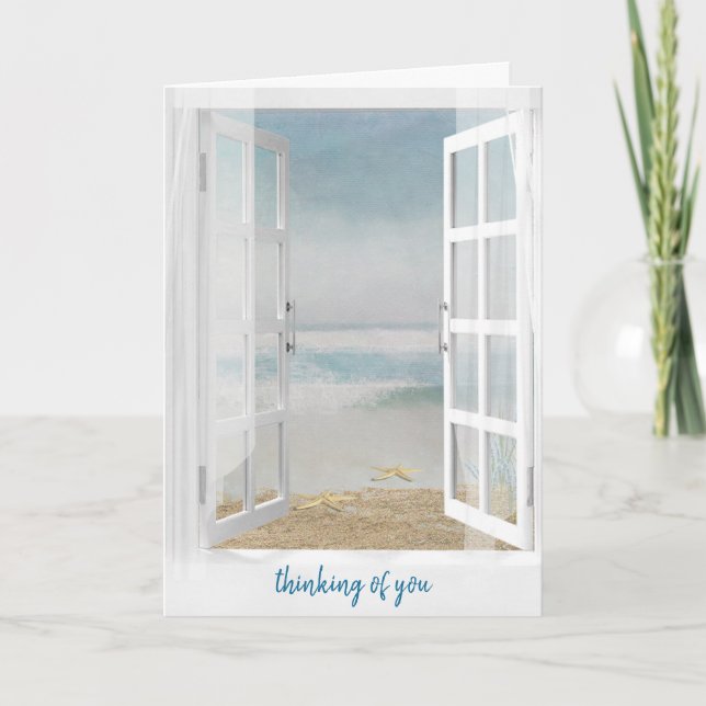 Carte Thinking of You Ocean Window with Starfish (Devant)