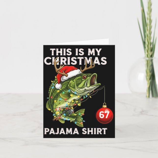 Carte This Is My Christmas Pajama B Fish Santa Hat Toddl (Devant)