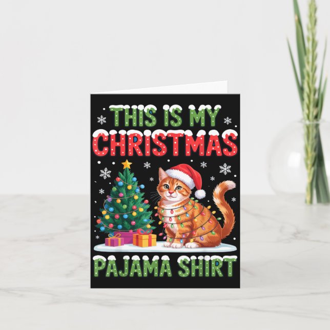 Carte This Is My Christmas Pajama Shirt Cat Lovers Holid (Devant)