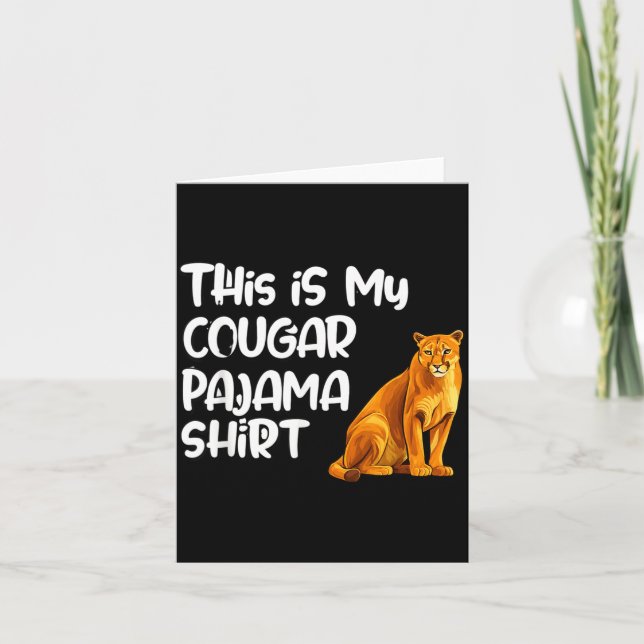 Carte This Is My Cougar Pajama Shirt, Funny Cougars  (Devant)