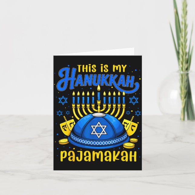Carte This Is My Hanukkah Pajamakah For Jewish Christmas (Devant)